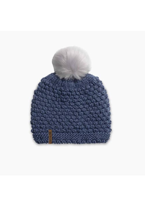 Turtle Fur Snowfall Pom Slouch Beanie In Blue