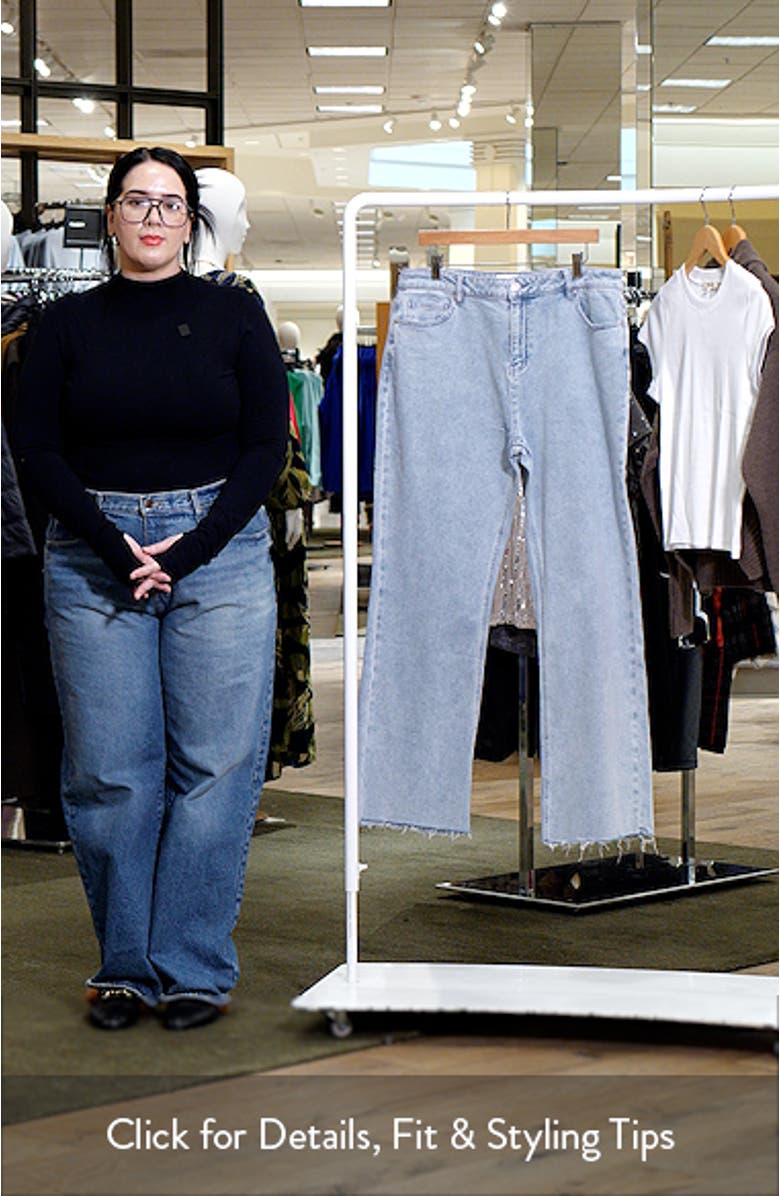 Pyrene Raw Hem Straight Leg Jeans, sales video thumbnail