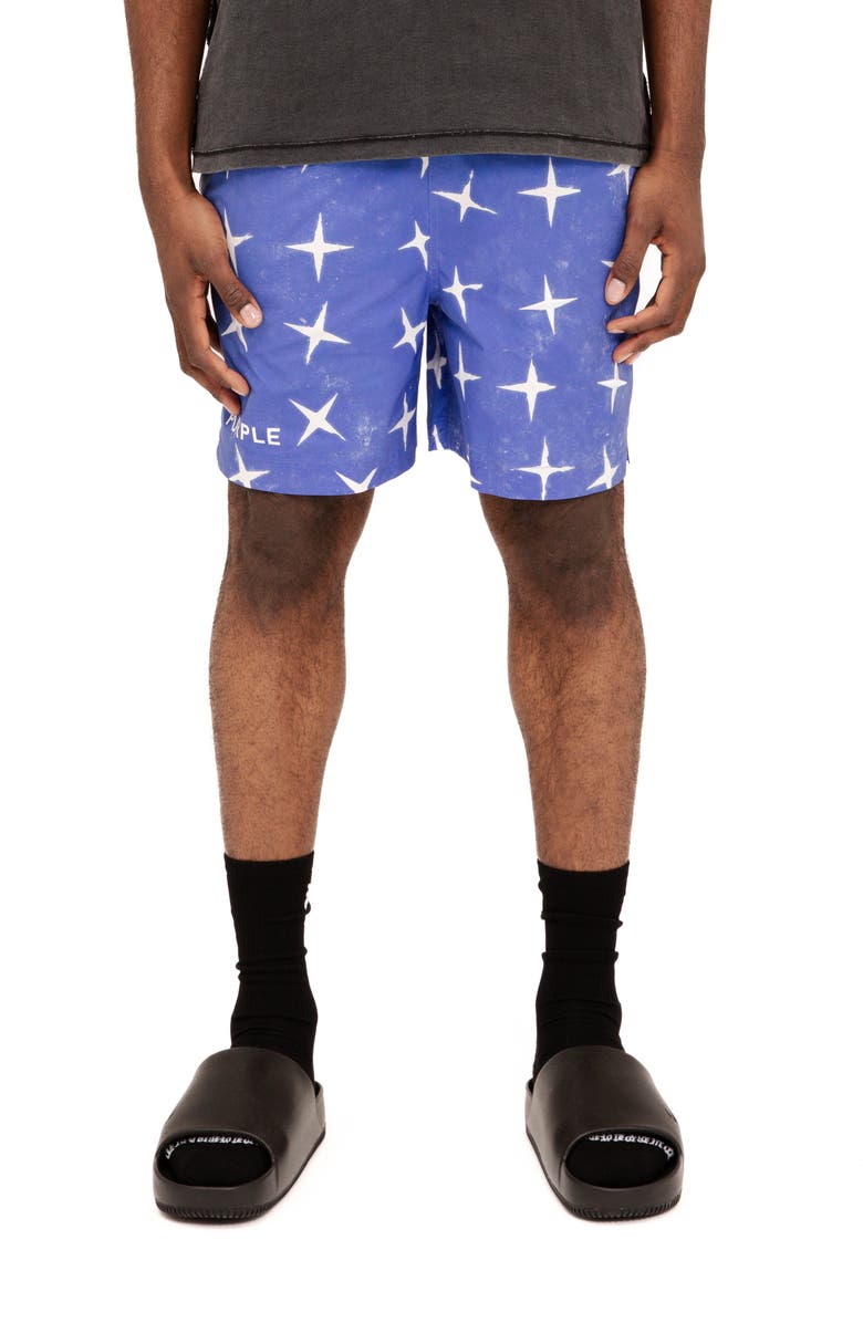 PURPLE BRAND All Round Shorts, Main, color, Blue Multi