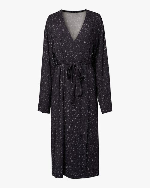 Weworewhat Modal Jersey Robe In Drk Navy/ivory
