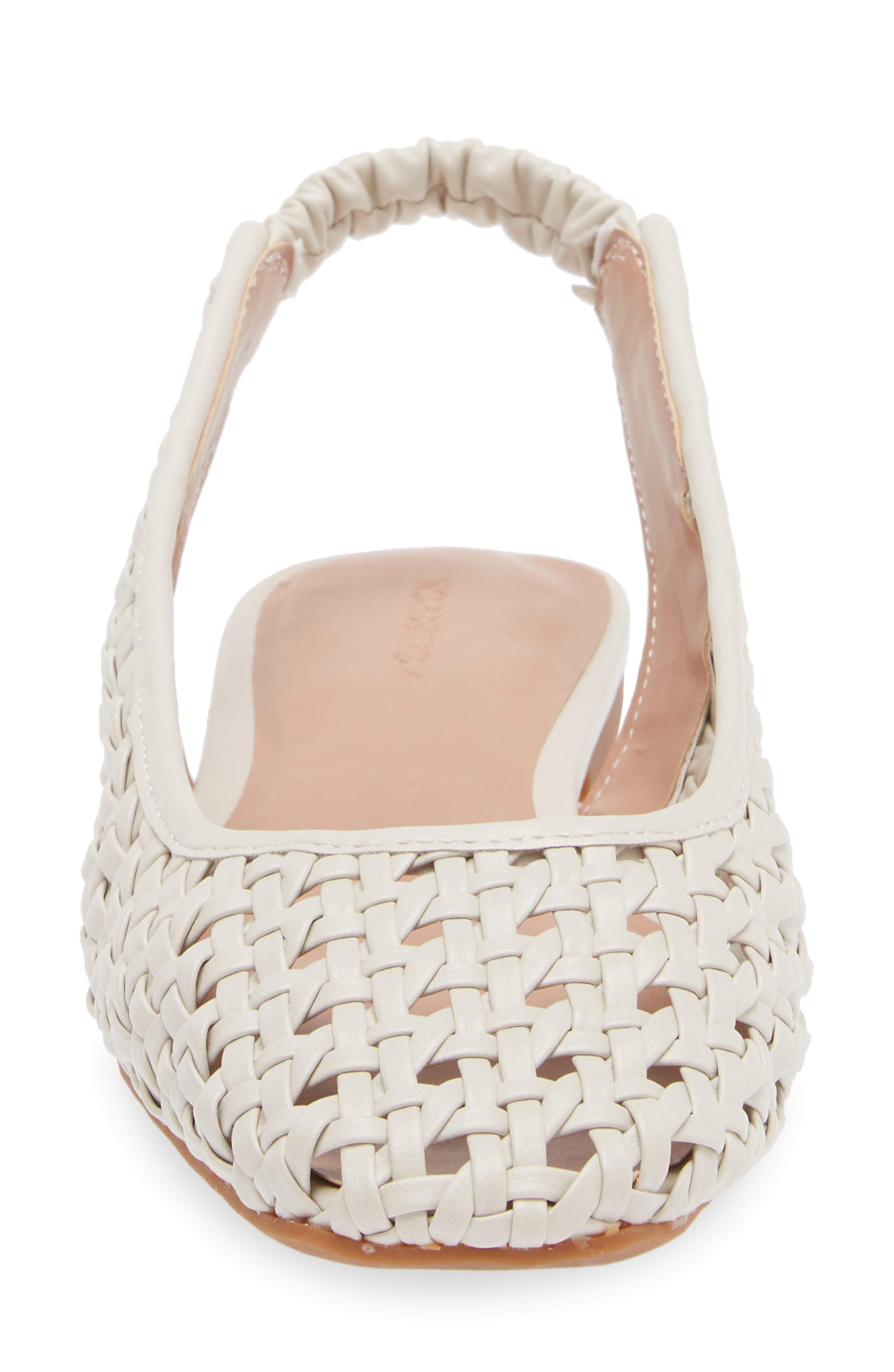 Nordstrom Arabella Woven Slingback Flat, Alternate, color, Ivory Shell