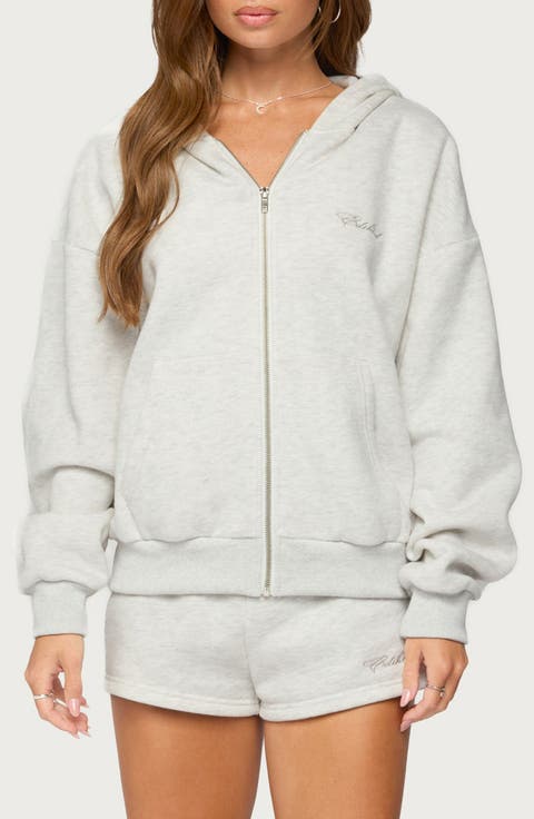 Basic Girl Cotton Blend Zip-Up Hoodie