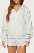 EDIKTED Basic Girl Cotton Blend Zip-Up Hoodie