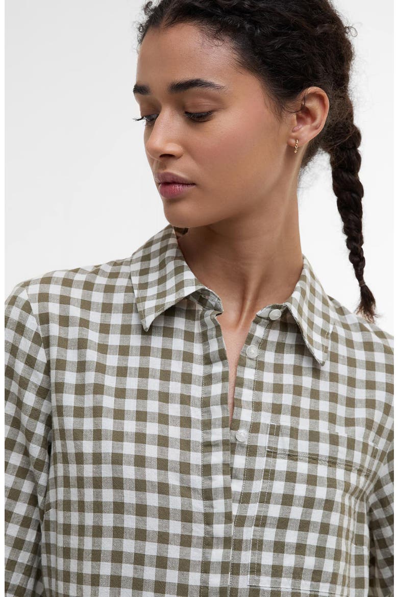 Adele Gingham Shirtdress, Alternate, color, DUSKY GREEN CHECK