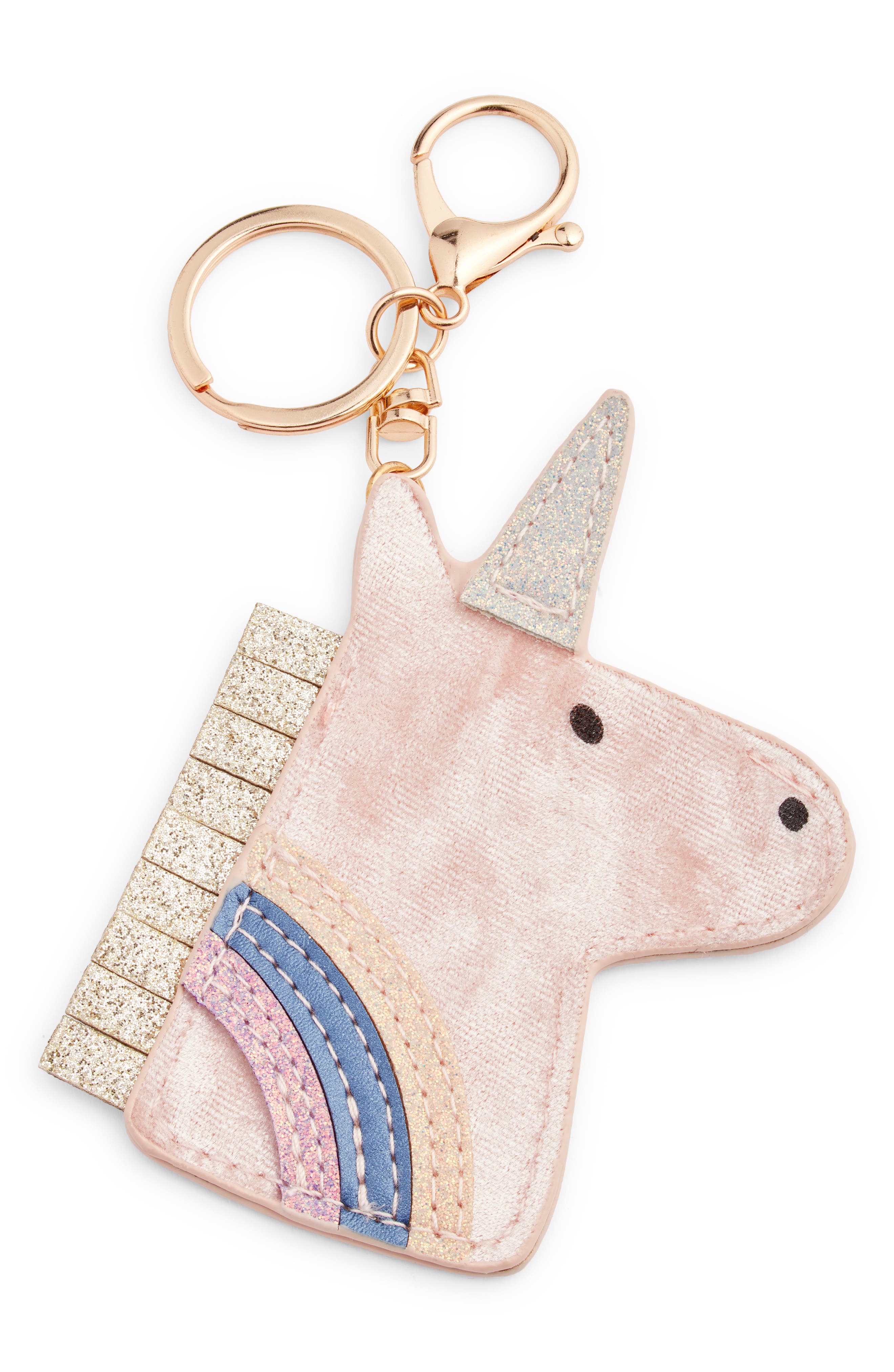 Mimi & Lula Kids' Unicorn Key Ring Charm, Main, color, Pink