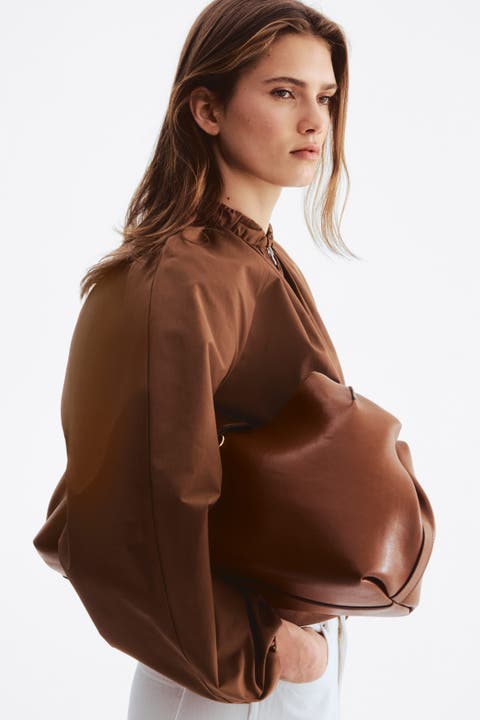 Gathered bomber jacket