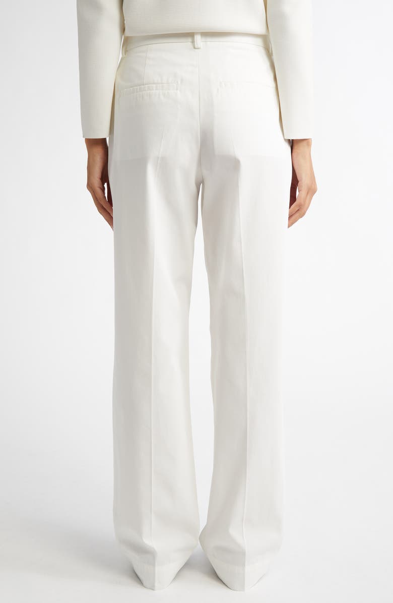 TOTEME Pleated Straight Leg Trousers, Alternate, color, White