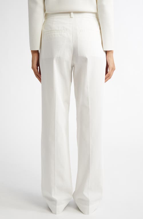 Totême Toteme Pleated Straight Leg Trousers In White