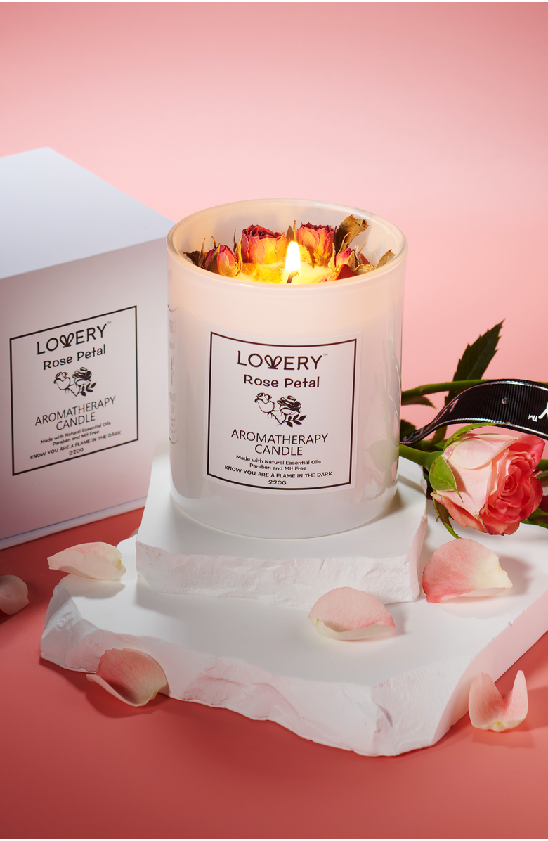 Lovery Rose Luxury Aromatherapy Scented Candle Gift Set, Alternate, color, Rose