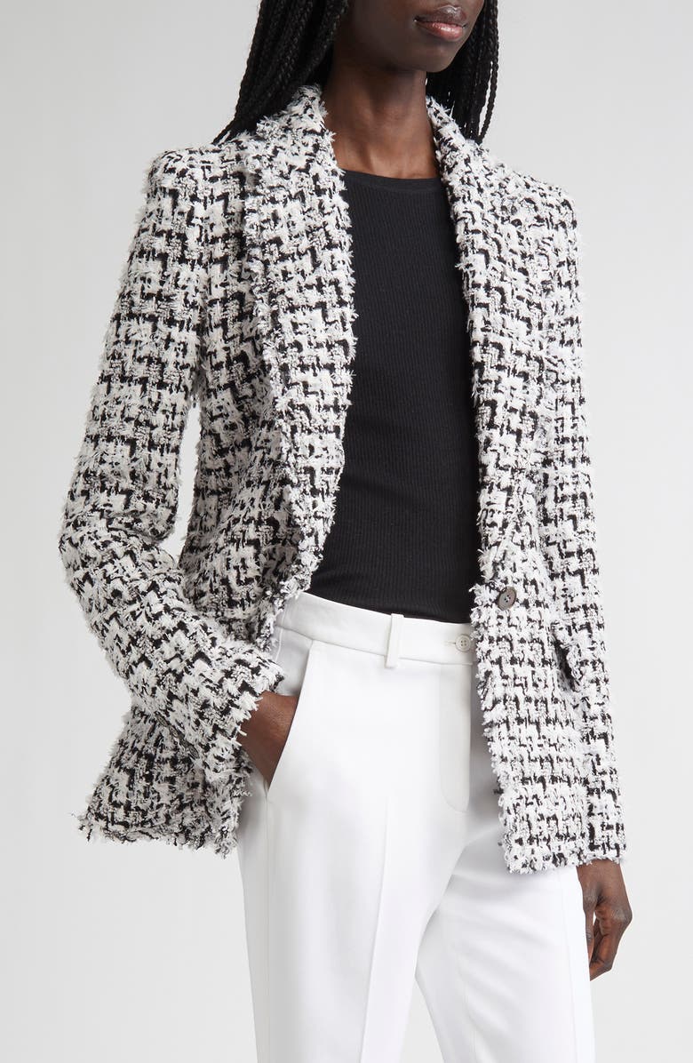 Michael Kors Collection Tweed Blazer, Main, color, Black/ White