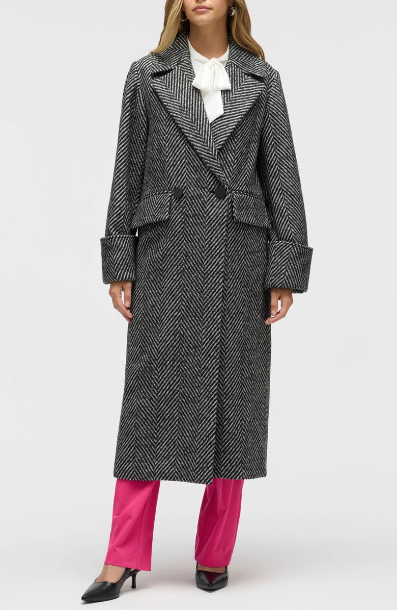 NVLT Oversize Chevron Double Breasted Coat, Main, color, 