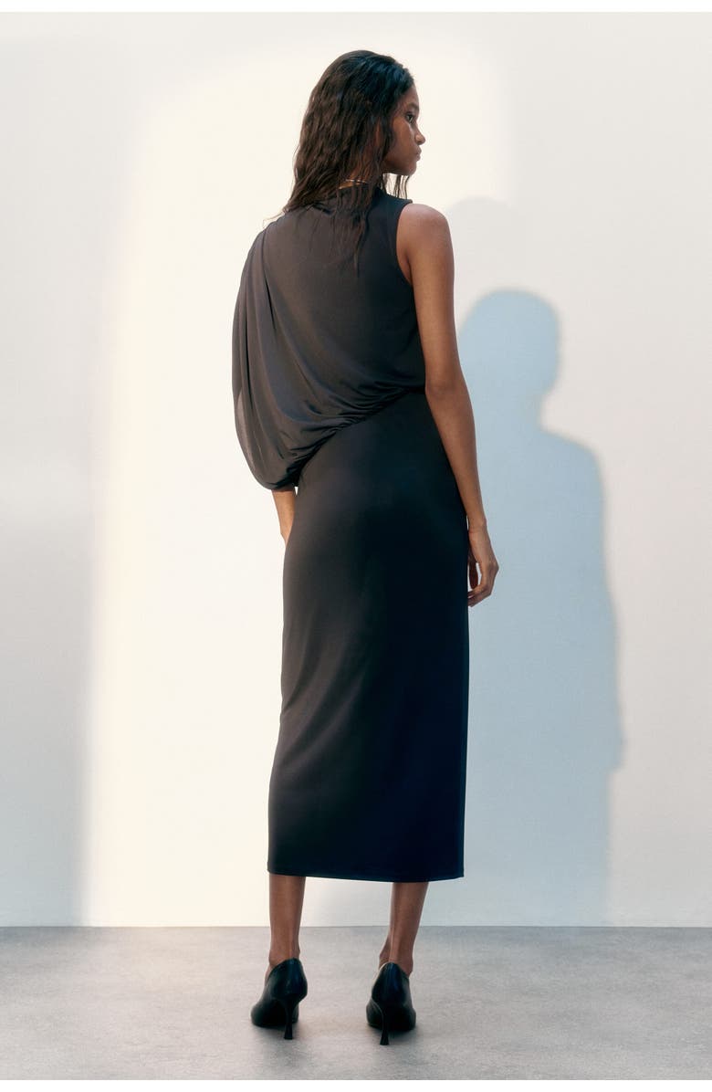 H&M Draped Maxi Dress, Alternate, color, Black