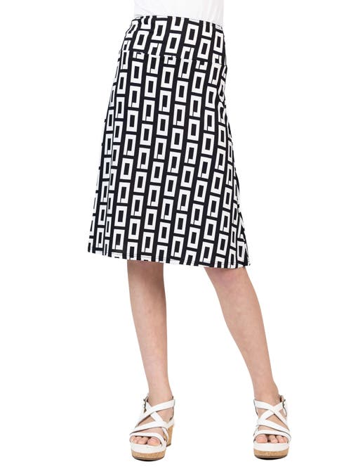 24sevenKid Black and White Knee Length Skirt in Black Multi  product