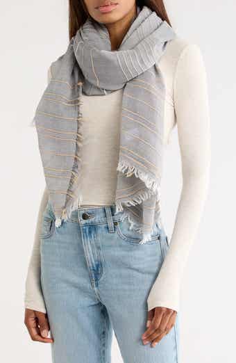 Two-Tone Stripe Textured Scarf