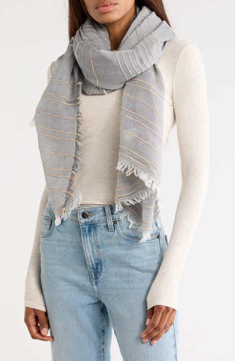 Two-Tone Stripe Textured Scarf