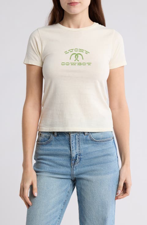Lucky Cowboy Horseshoes Graphic T-Shirt