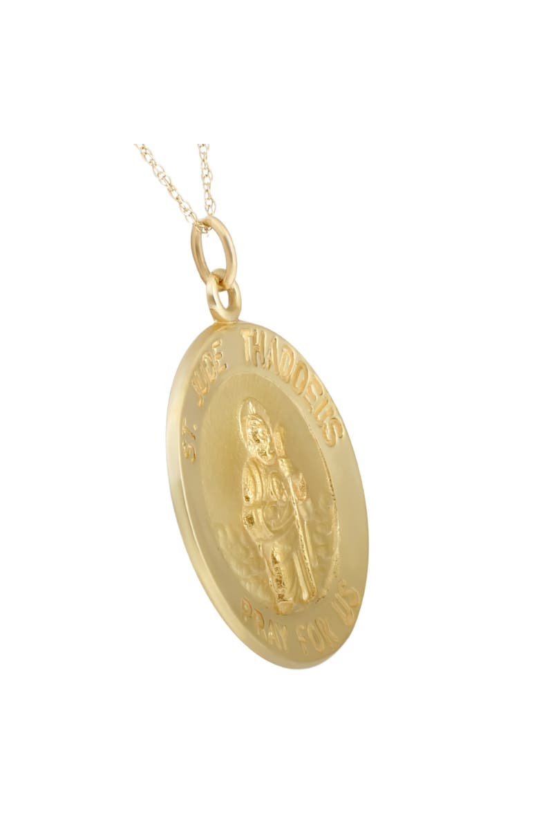 Bliss Diamond 14k Gold St. Jude Thaddeus Medal Pendant 1" Tall 3.5 Grams, Alternate, color, 