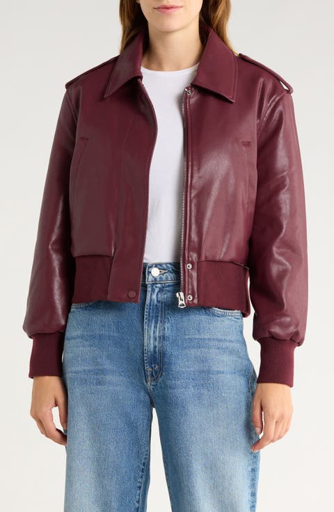 Waterproof Faux Leather Aviator Jacket