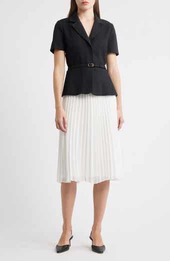 Julia Jordan Faux Two-Piece Short Sleeve Belted Midi Dress