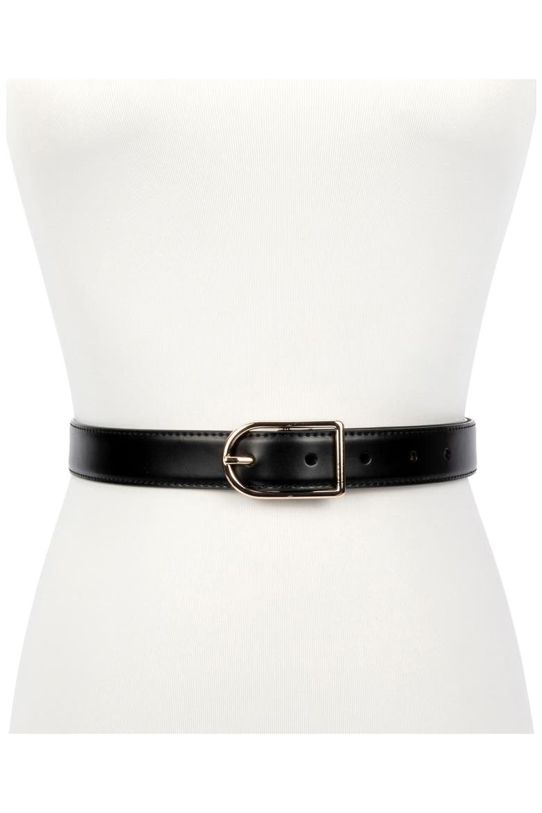 leather belt, Alternate, color, BLACK