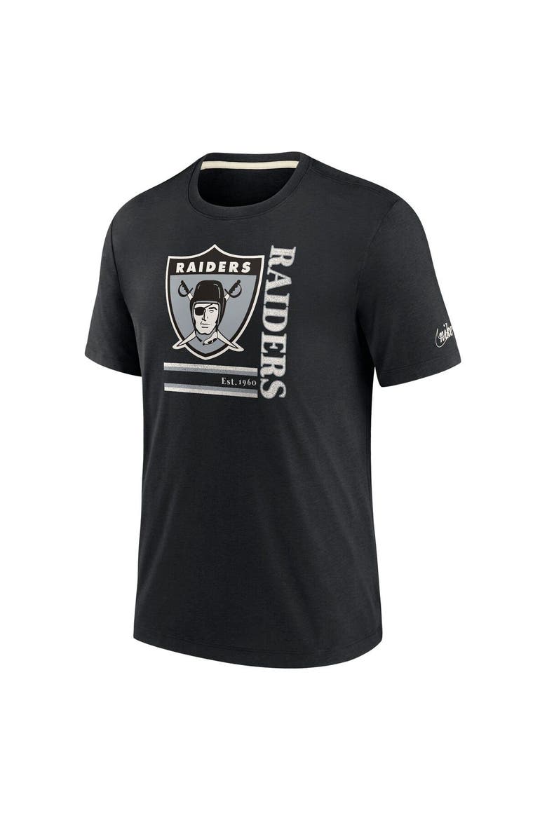 Men's Nike Black Las Vegas Raiders Wordmark Logo Tri-Blend T-Shirt, Alternate, color, Black