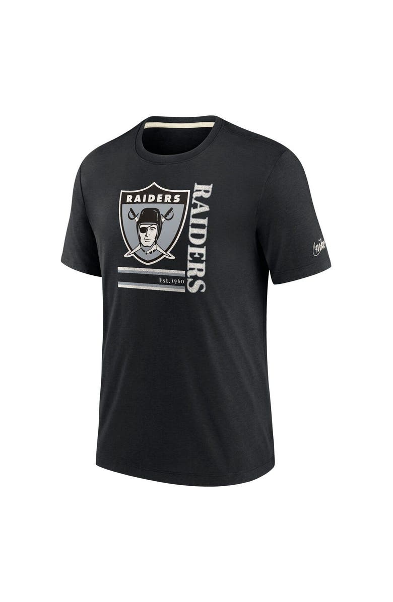 Nike Men's Nike Black Las Vegas Raiders Wordmark Logo Tri-Blend T-Shirt, Alternate, color, Black