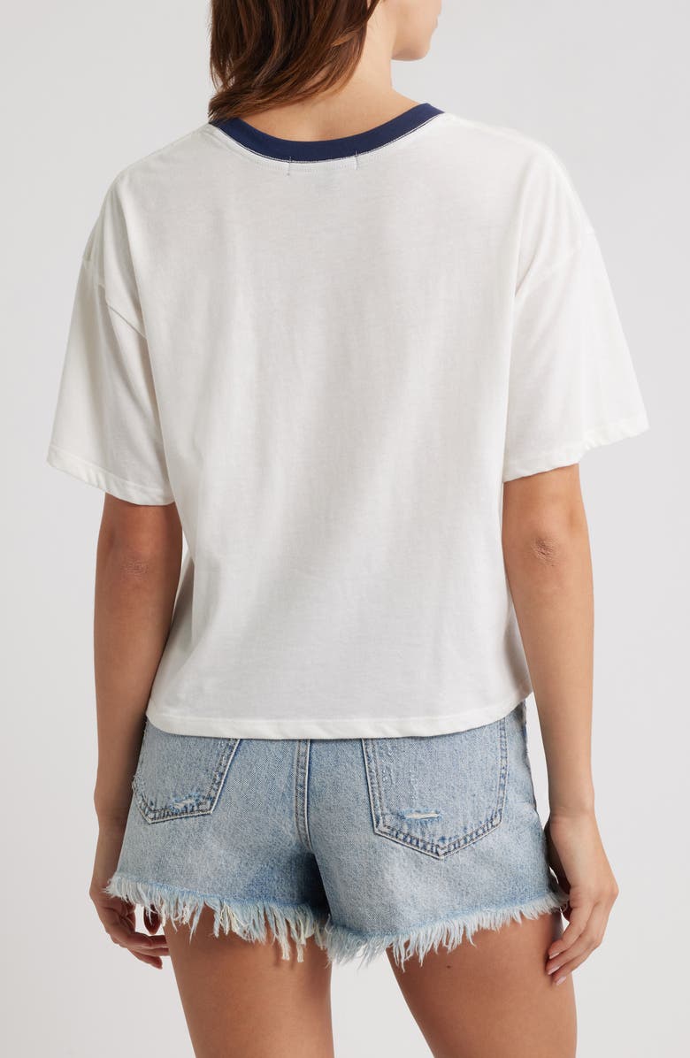 Vinyl Icons Book Club Crop Graphic Ringer T-Shirt, Alternate, color, Marshmallow