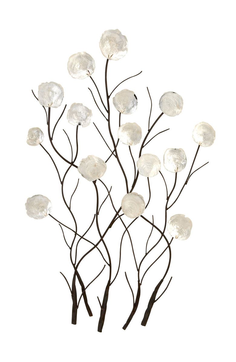 WILLOW ROW Metal Capiz Wall Decor, Alternate, color,