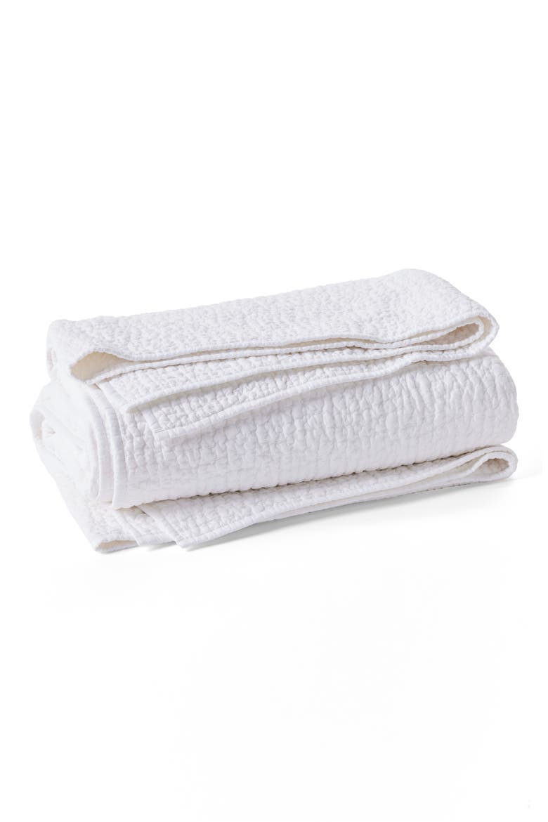 Pebbled Handstitched Organic Cotton Quilt, Main, color, ALPINE WHITE