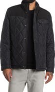 Cole Haan Signature COLE HAAN Mixed Media Faux Shearling Lined Diamond Quilted Jacket