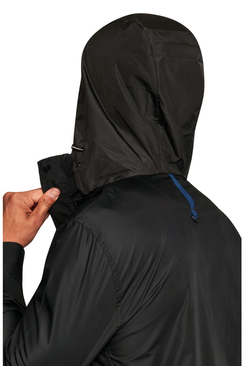 Solid Water Resistant Mesh Hooded Jacket, Alternate, color, BLACK