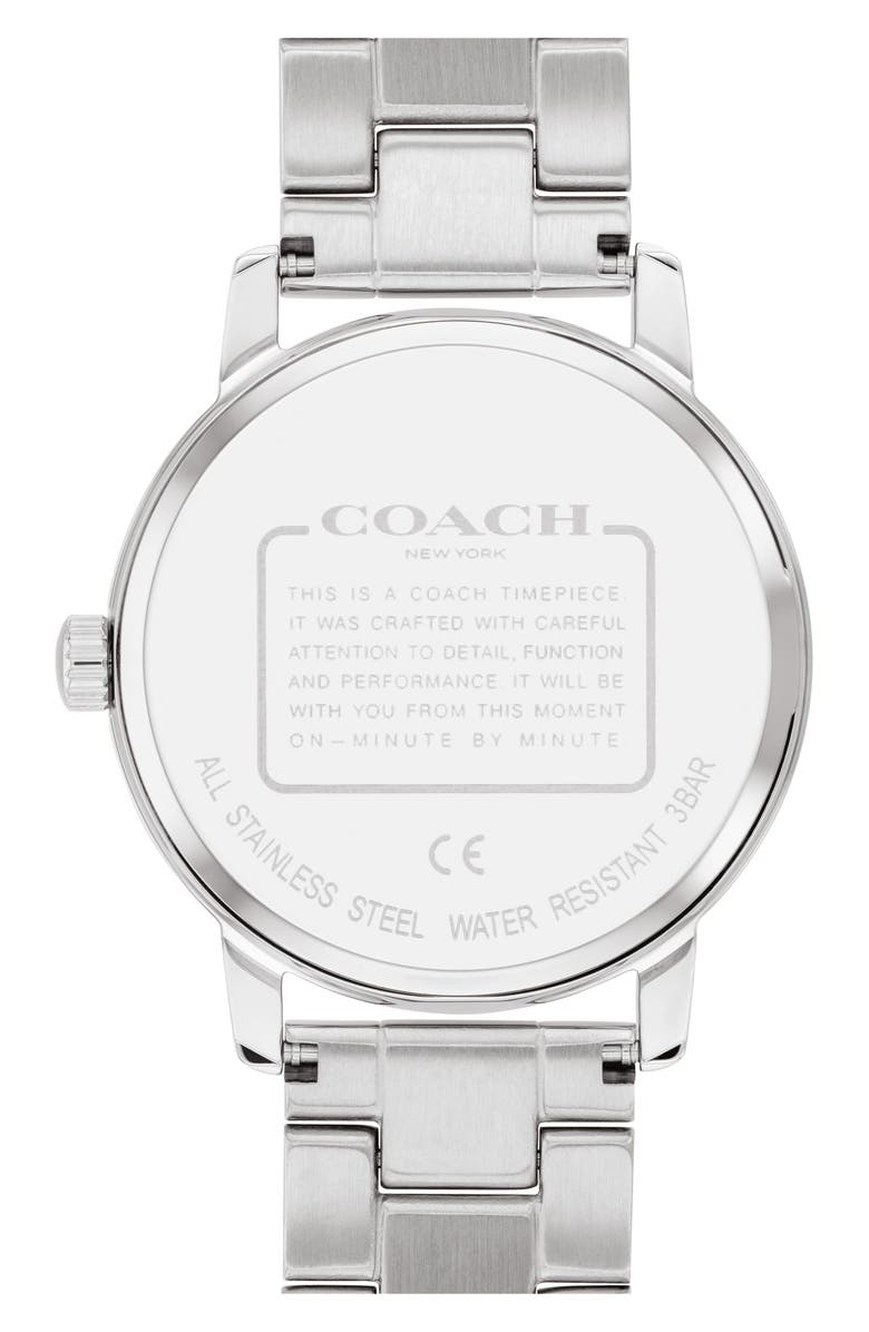 COACH Grand Bracelet Watch, Alternate, color, Silver White