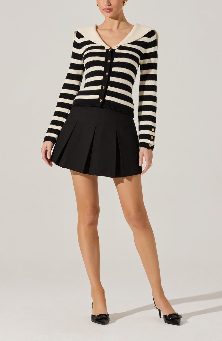 ASTR the Label Wide Pleat Miniskirt, Alternate, color, Black