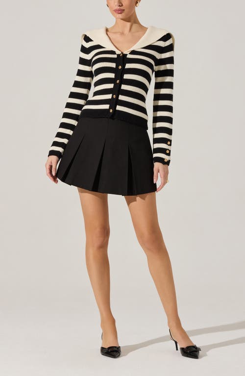 Astr The Label Wide Pleat Miniskirt In Black