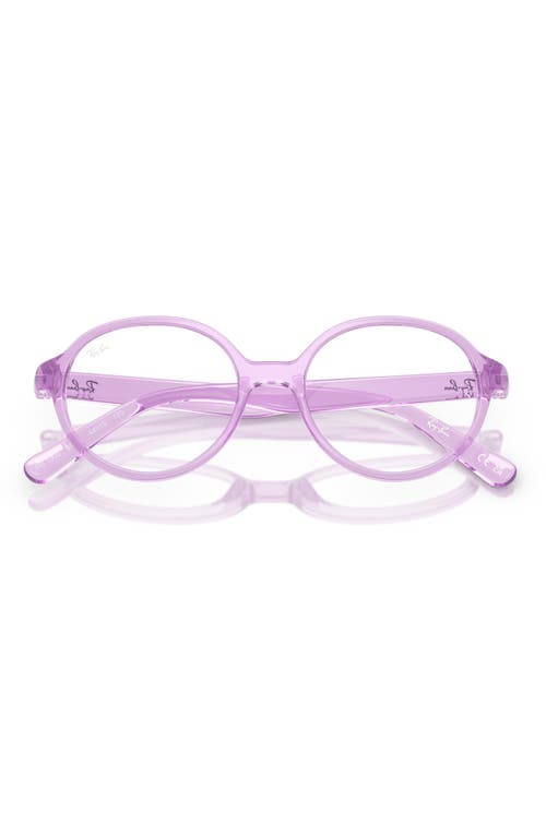 Ray Ban Ray-ban Kids' 44mm Small Phantos Optical Glasses In Transparent Violet