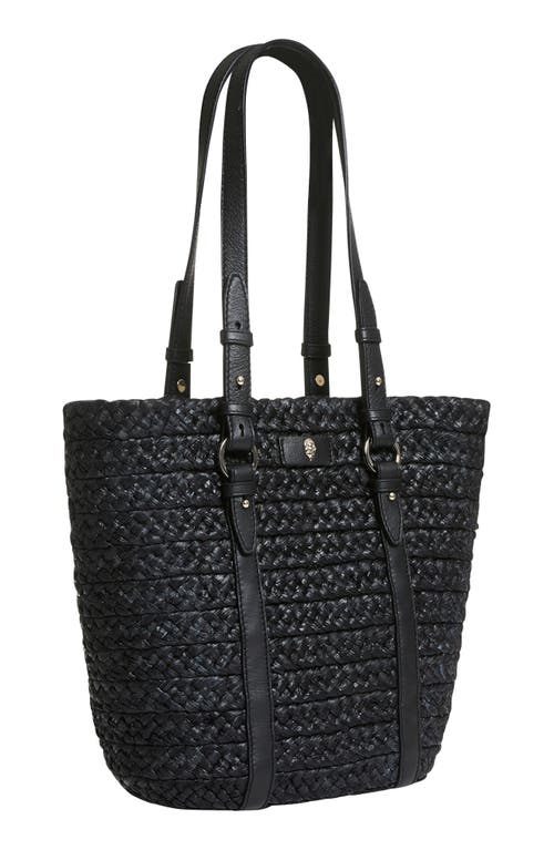 Helen Kaminski Pinimil Woven Raffia Tote Bag In Charcoal/black