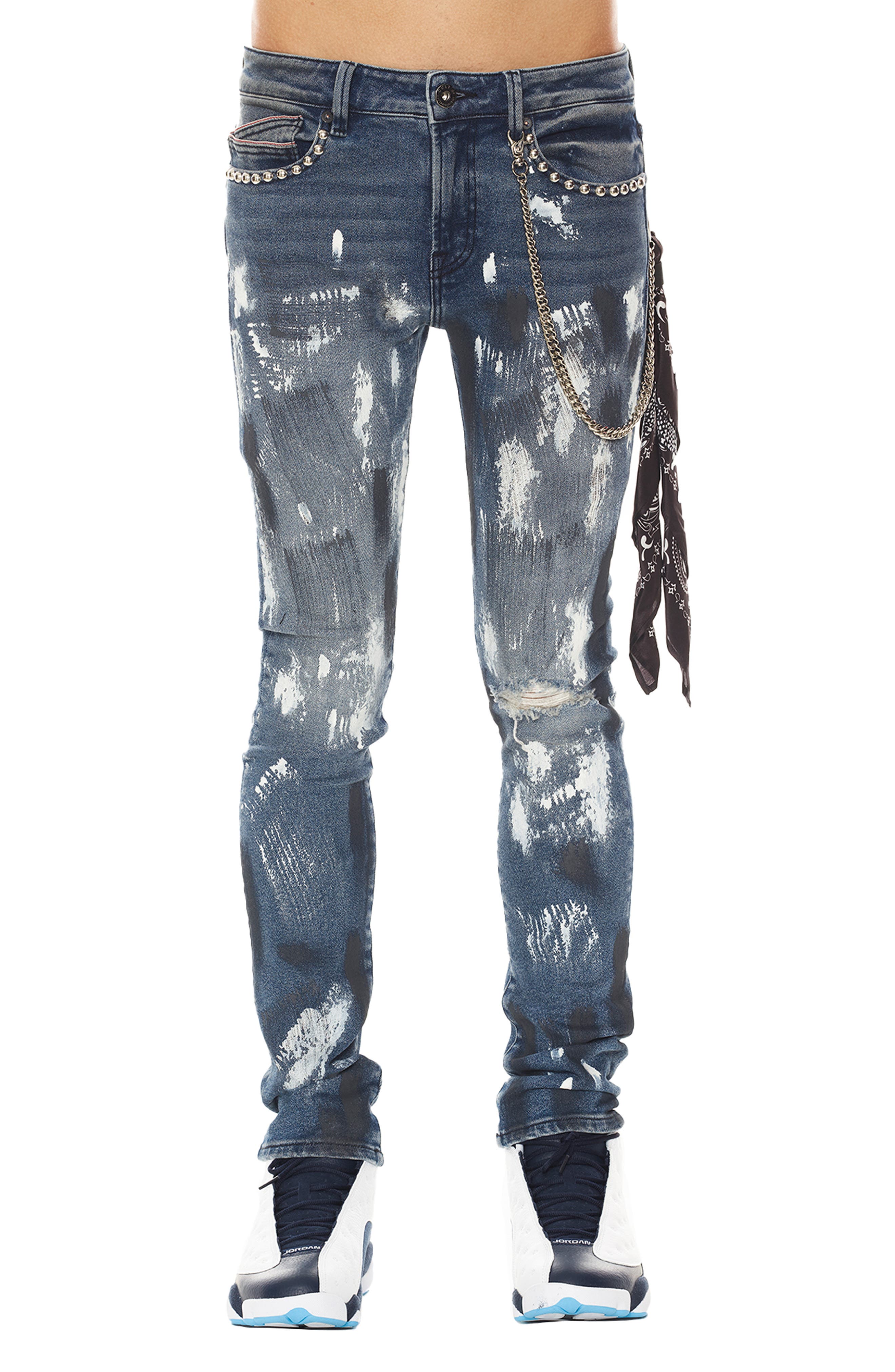 Cult of Individuality Punk Ripped Stretch Super Skinny Jeans