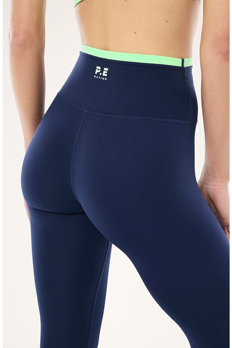 Vita High Waist Leggings, Alternate, color, DARK NAVY/KIWI GREEN