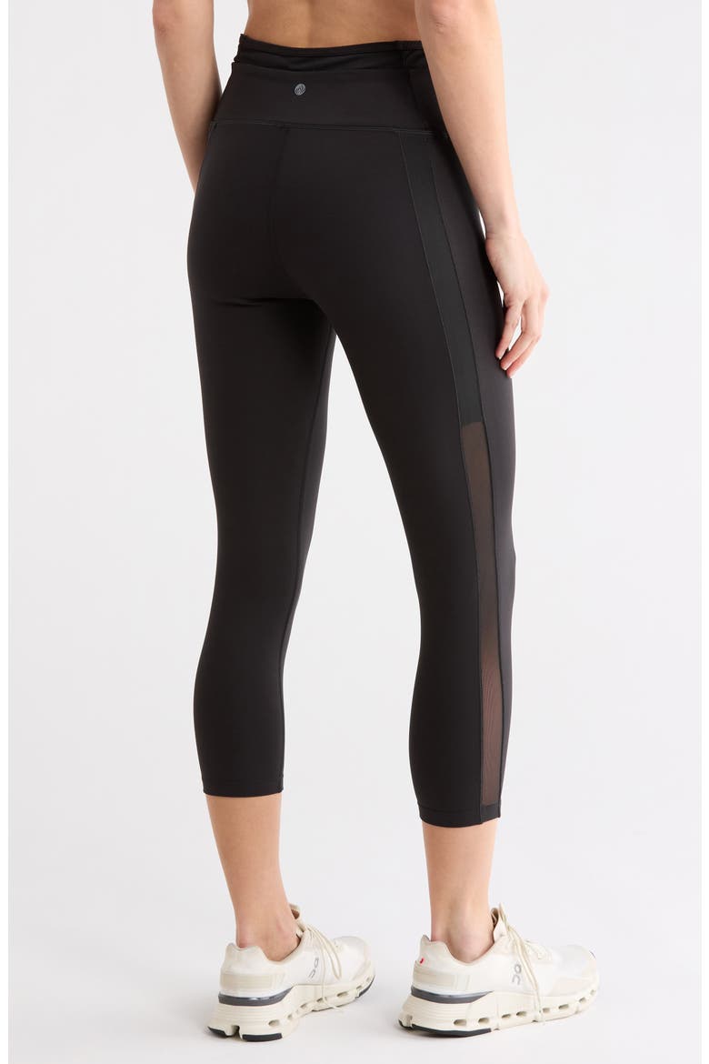 Groove Mesh Capri Leggings, Alternate, color, RICH BLACK