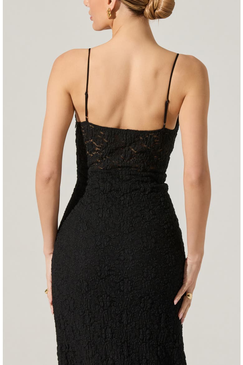 Floral Lace Knit Dress, Alternate, color, BLACK