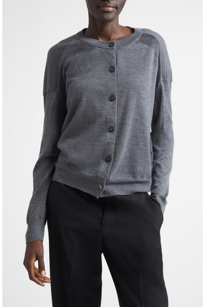Kita Fine Knit Cashmere Crewneck Cardigan, Main, color, ANTHRACITE MELANGE