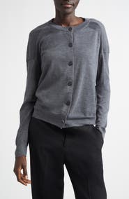 LOULOU DE SAISON Kita Fine Knit Cashmere Crewneck Cardigan