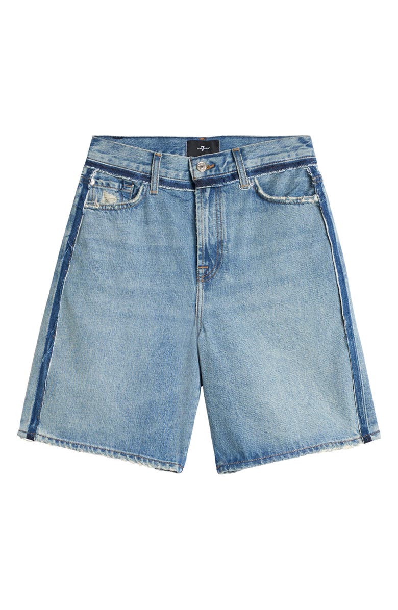 7 For All Mankind Lola Long Denim Shorts, Alternate, color, Sapphire Dust