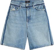 7 For All Mankind Lola Long Denim Shorts