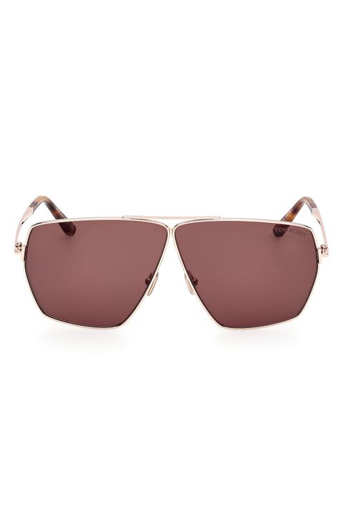 Stella 67mm Oversize Navigator Sunglasses