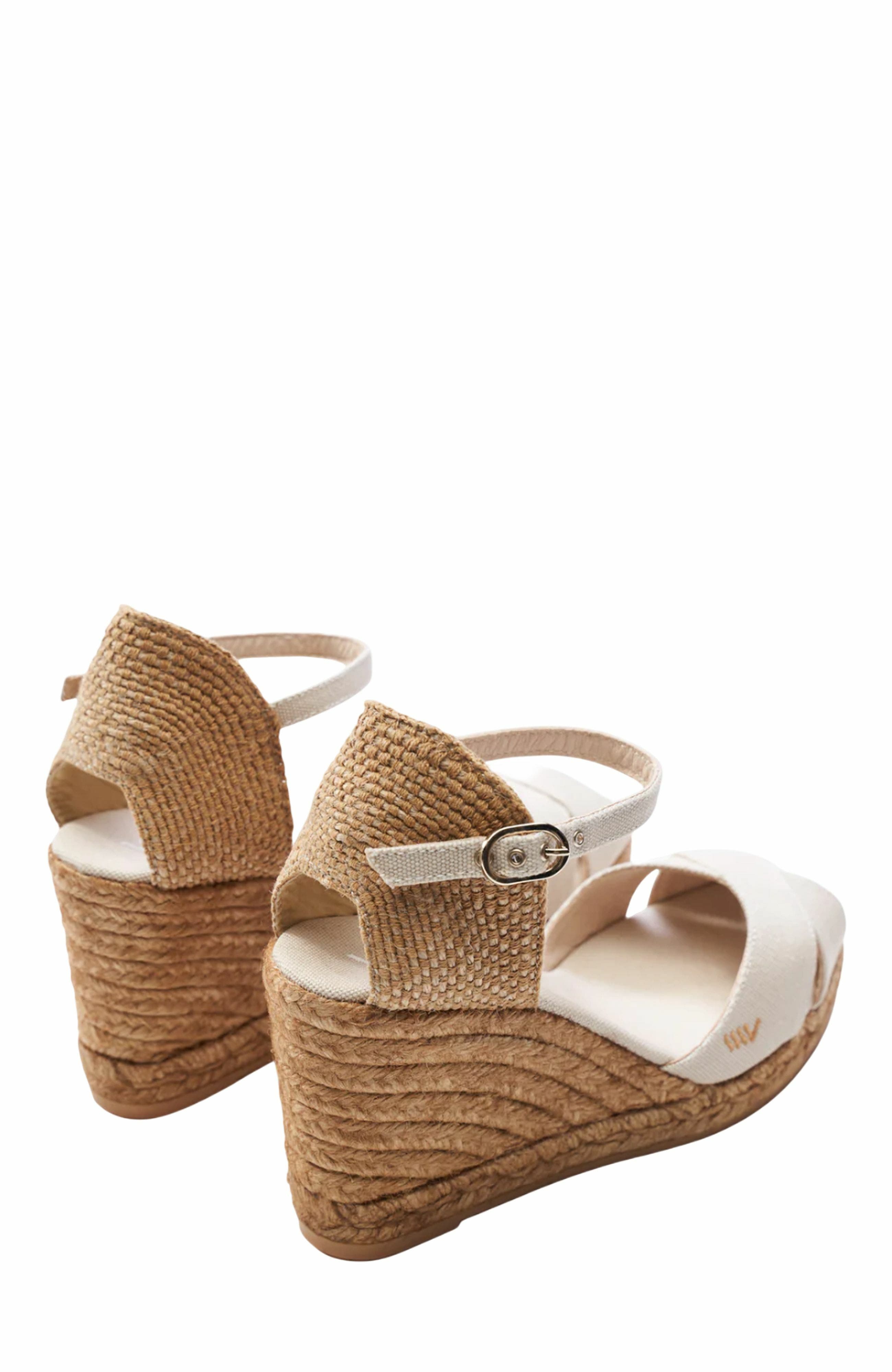 Aiguablava Canvas Espadrille Sandal Wedges, Alternate, color, Beige