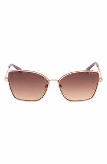 GUESS 57mm Butterfly Gradient Sunglasses