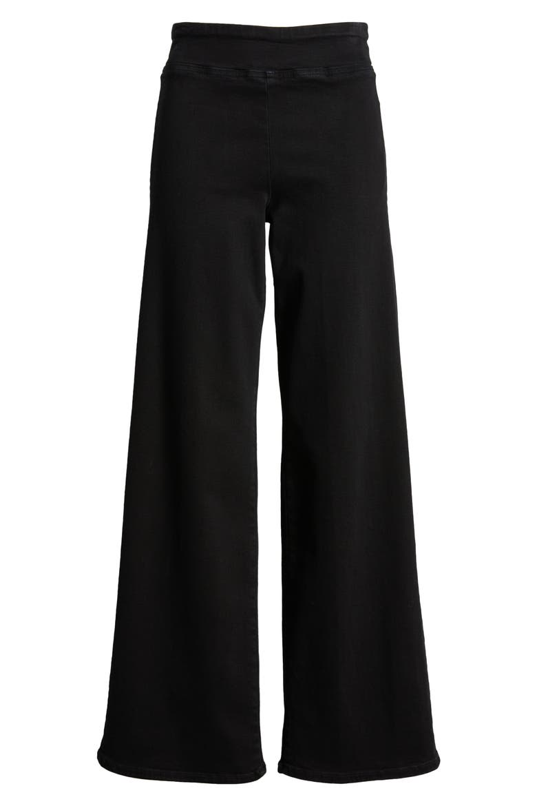 Jet Set Slim Palazzo Pull-On Jeans, Alternate, color, SHEEN NOIR