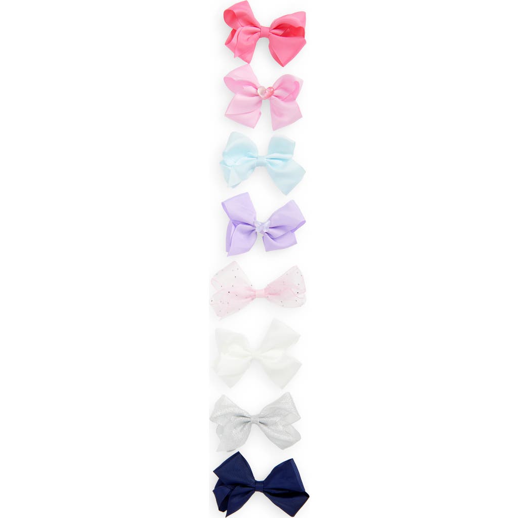 Capelli New York Kids' Assorted 8-pack Bow Hair Clips In Pink Combo