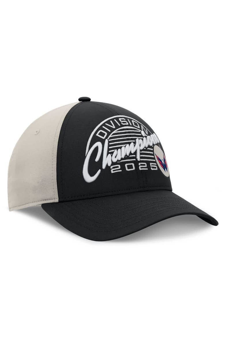 Men's Fanatics Black/Gray Washington Capitals 2025 Metropolitan Division Champions Locker Room Adjustable Hat, Alternate, color, Black